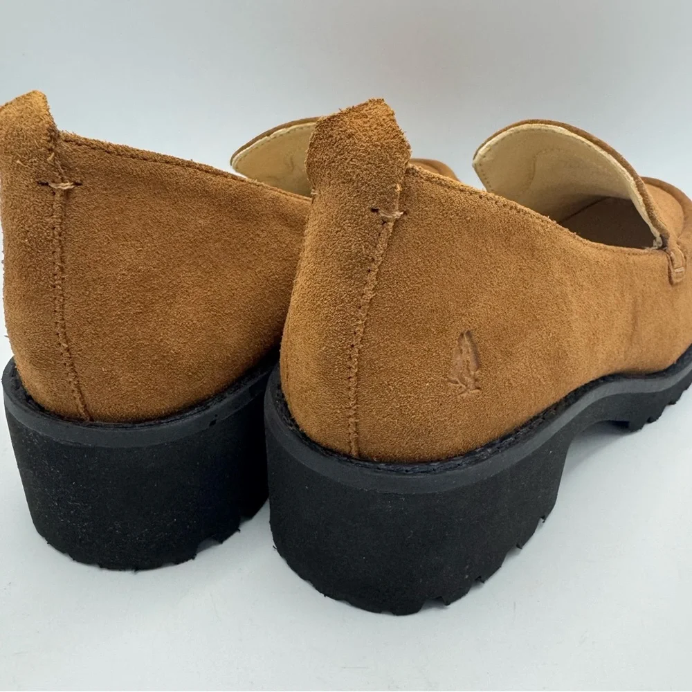 Hush Puppies Lucy Cognac Loafers Size 6.5 Shoes Suede leather brown